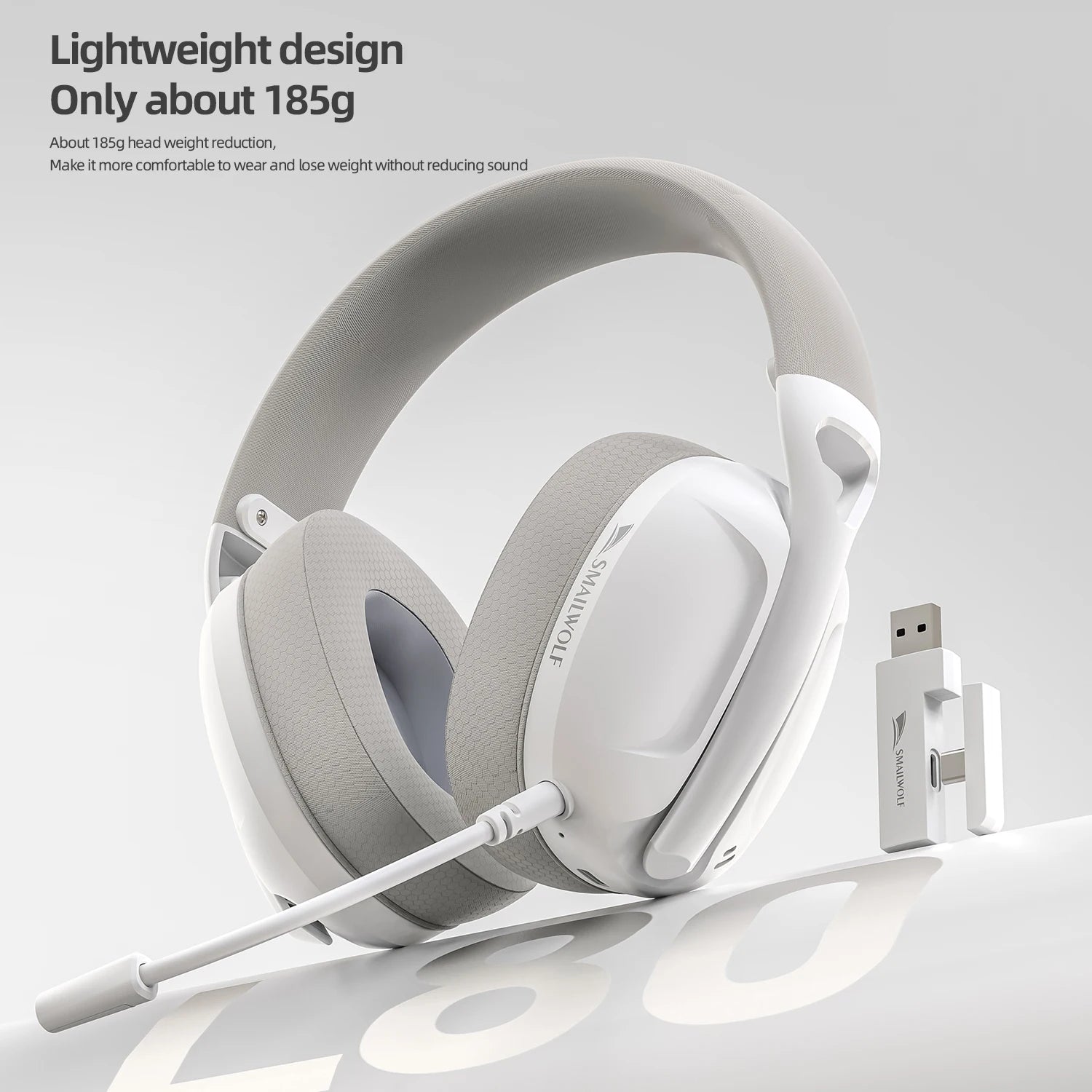 SmailWolf-L80 Bluetooth wireless three-mode headphones headset lightweight headset 2.4G gaming headsets sports bass - TechSmartX