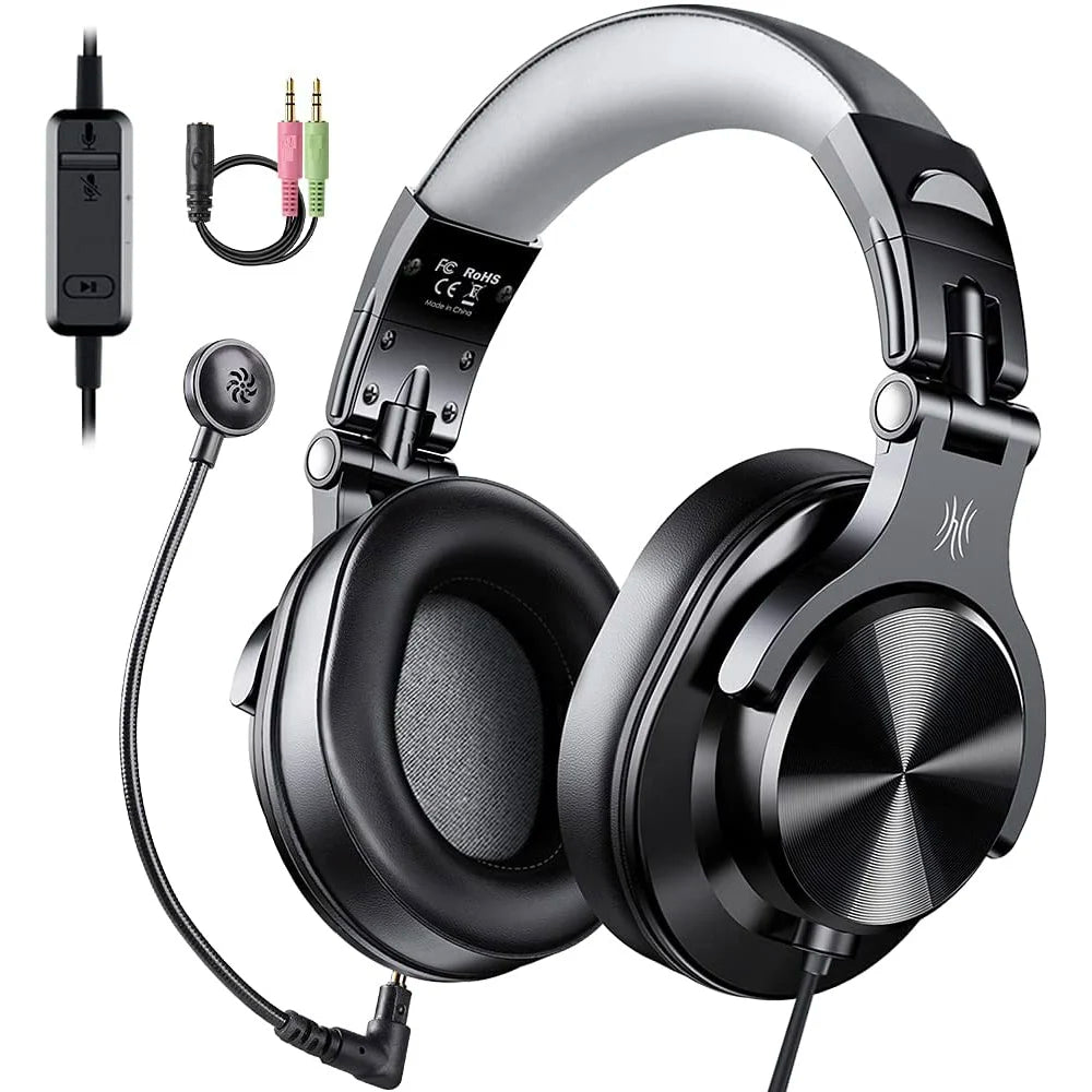 Oneodio Wired Gaming Headset Gamer 3.5mm Over-Ear Gaming Headphones With Detachable Microphone For PC Computer PS4 Xbox - TechSmartX
