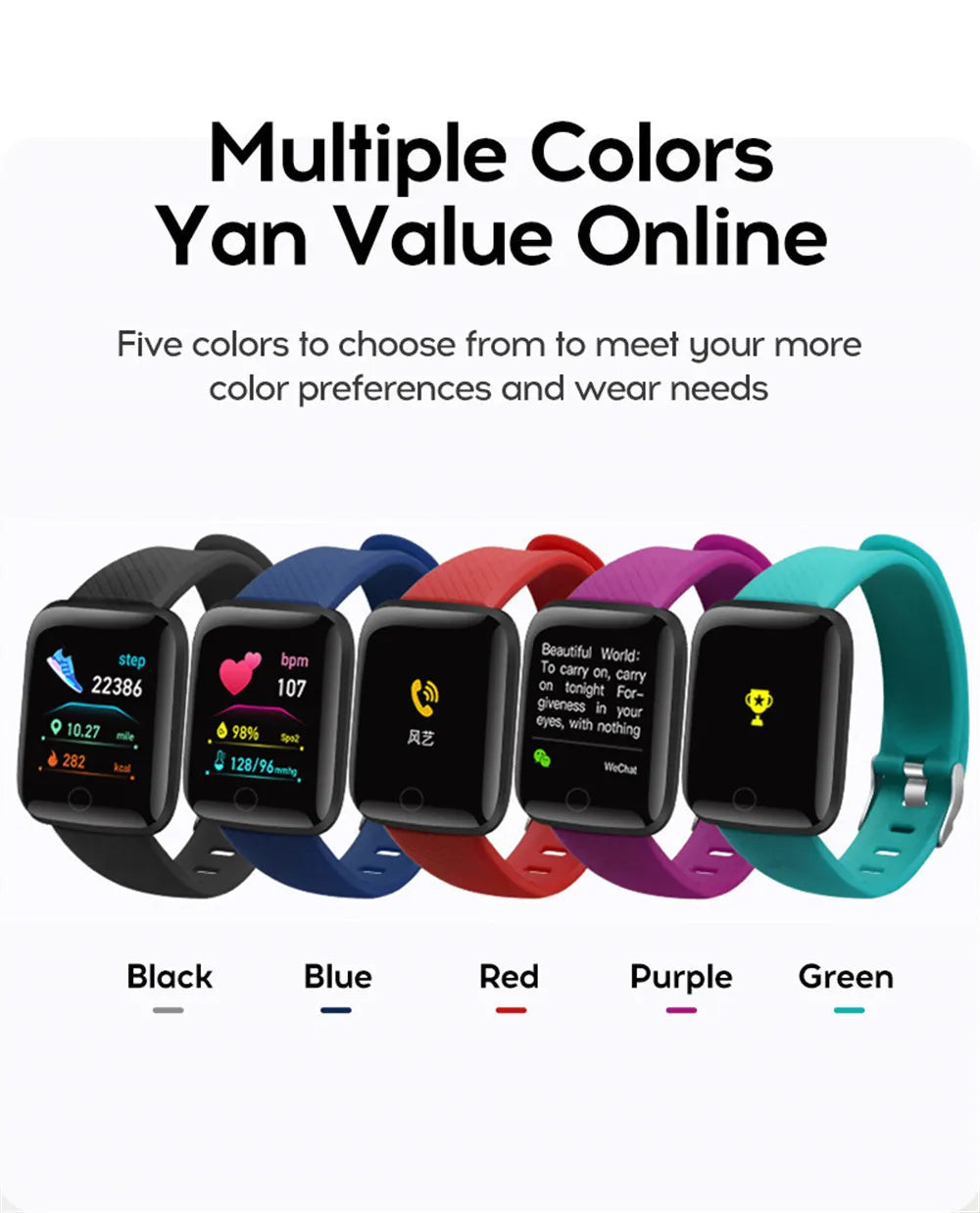 Smartwatch Men Women Wristwatches Smart Watch Message Fitness Monitor Bracelet Birthday Gift Electronic Clock For Android IOS - TechSmartX
