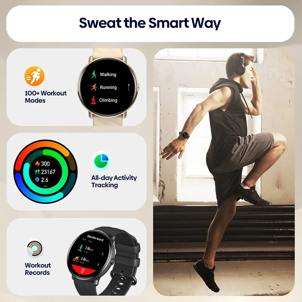 Zeblaze GTR 3 Pro Voice Calling Smart Watch 1.43" AMOLED Display 316L Stainless Steel Frame Fitness Tracking Smartwatch - TechSmartX