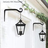 Wall Hanging Basket Iron Flower Pot Plant Support Hanger Hook Indoor Outdoor Home Garden Hanging Lantern Decoration - TechSmartX