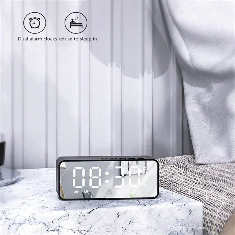 Wireless Bluetooth Speaker Small Mini Alarm Clock Portable Cannon Mini Voice Broadcast the Card Instert Vehicular Audio System W - TechSmartX
