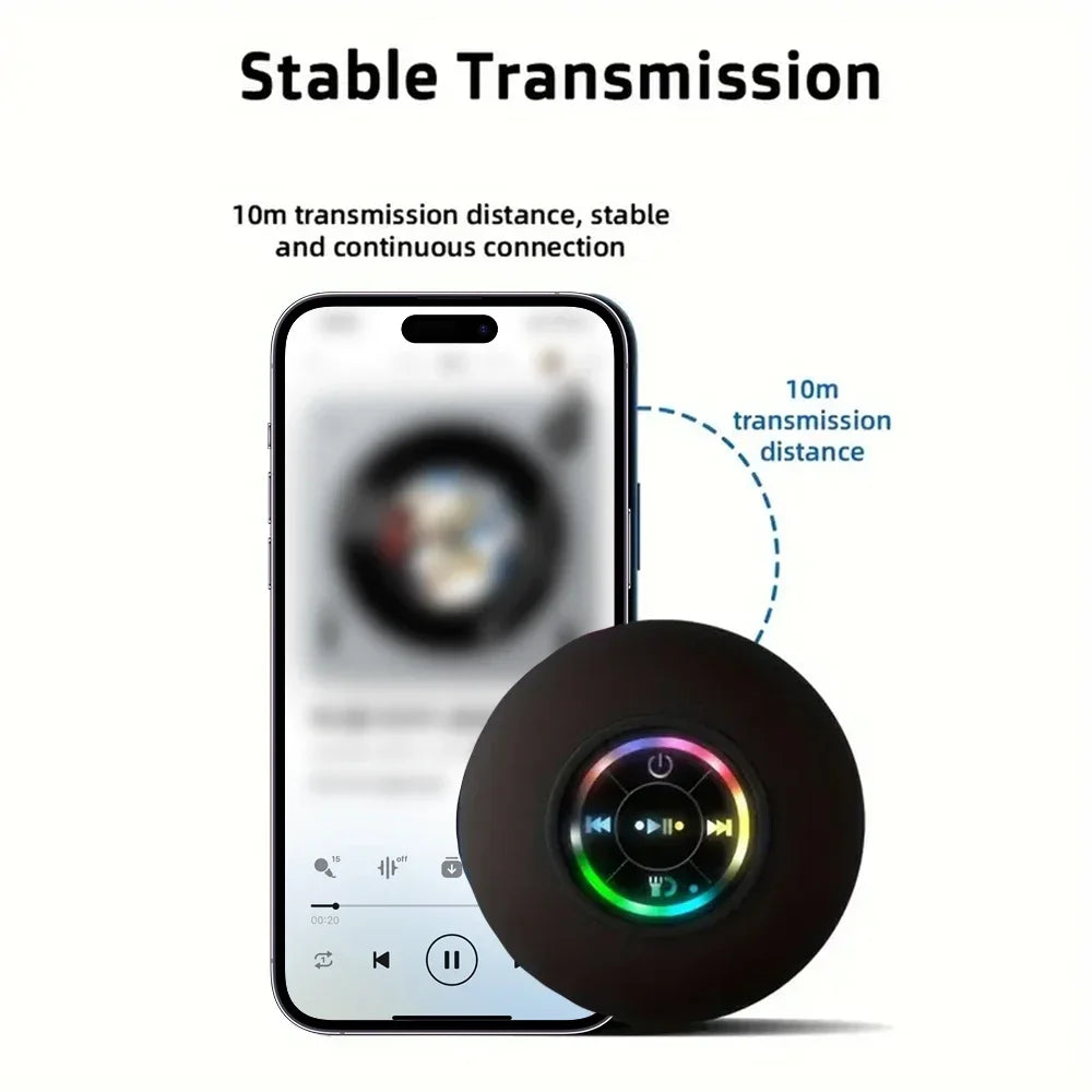 Mini Bluetooth Speaker Shower Subwoofer Waterproof Handsfree Loudspeaker With Suction Cup Mic For Bathroom Pool Beach Car Phone - TechSmartX