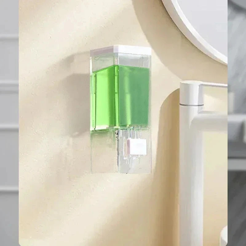 Homefish Perforated Manual Press Soap Dispenser Wall Mounted Traceless Disinfectant Bottle Bathroom Transparent Soap Dispenser - TechSmartX