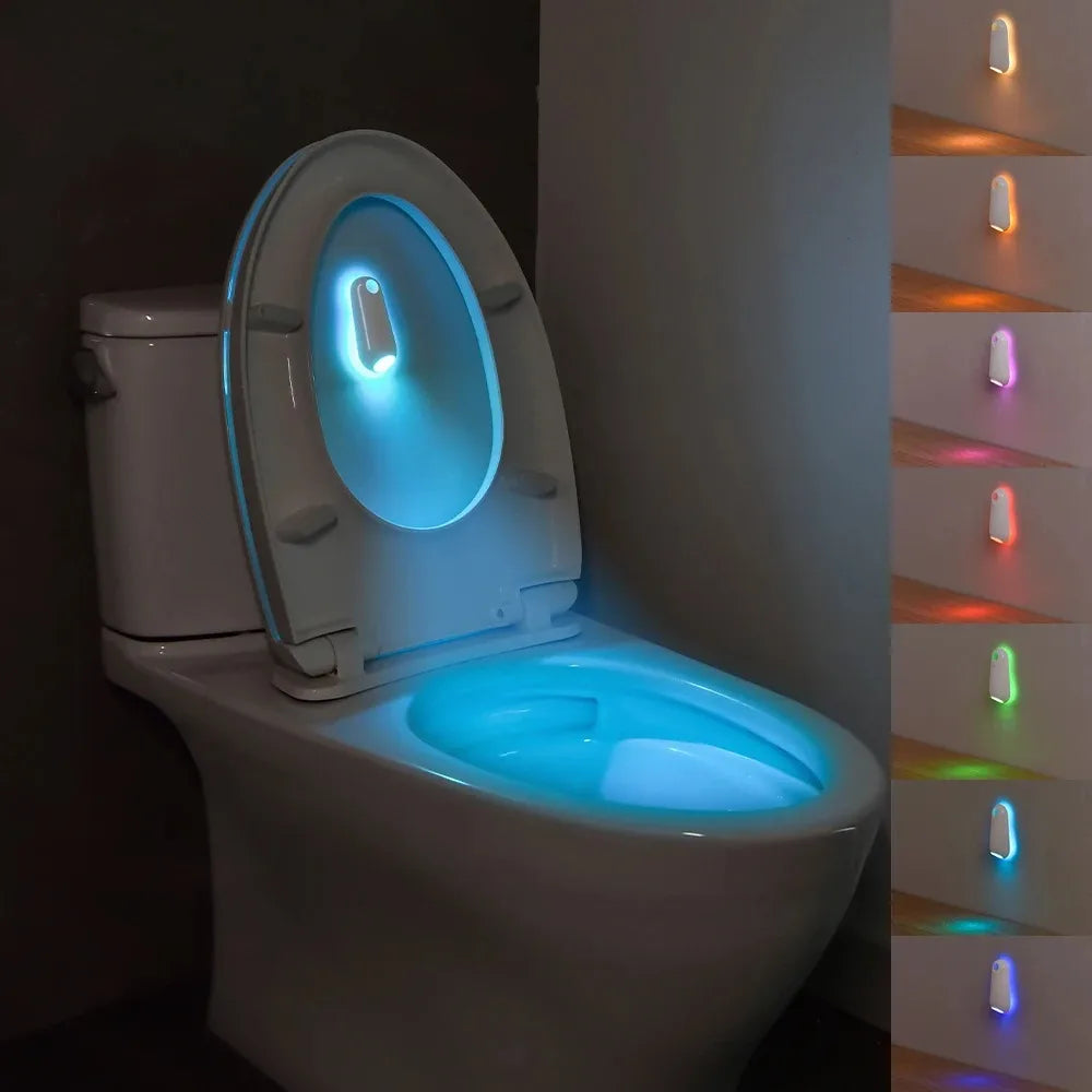 Toilet Night Light Motion Sensor Light Toilet Bowl Light RGB 7Color Changing For Bathroom Decoration LED Rechargeable LED Light - TechSmartX