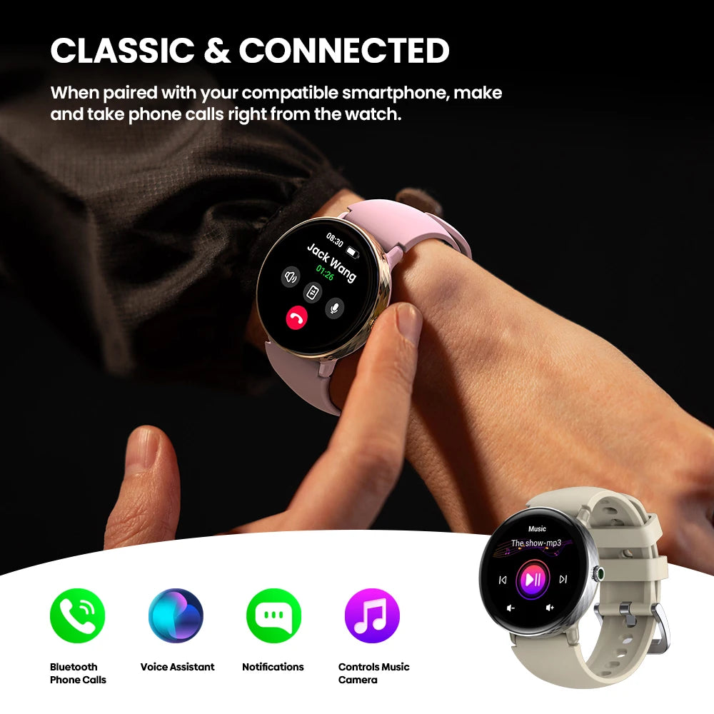New 2025 Zeblaze LILY 2 Voice Calling Female Smartwatch Double Strap 1.2" HD AMOLED Display Health Monitoring Sports Smart Watch - TechSmartX