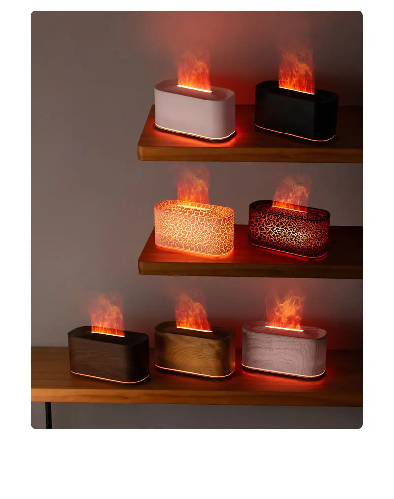 Aromatherapy Diffuser with Flame Effect, Essential Oil Diffuser and Cool Mist Humidifier, Silent Humidifier for Home and Bedroom - TechSmartX