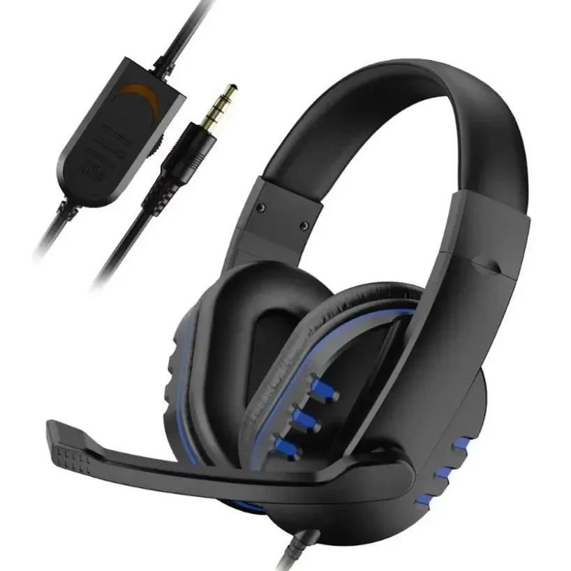 Wired Head Mounted Gaming Earphones Microphone Noise Reduction Earphones 3.5AUX for PC Android Laptop PS4 PS5 Nintendo Tablet - TechSmartX