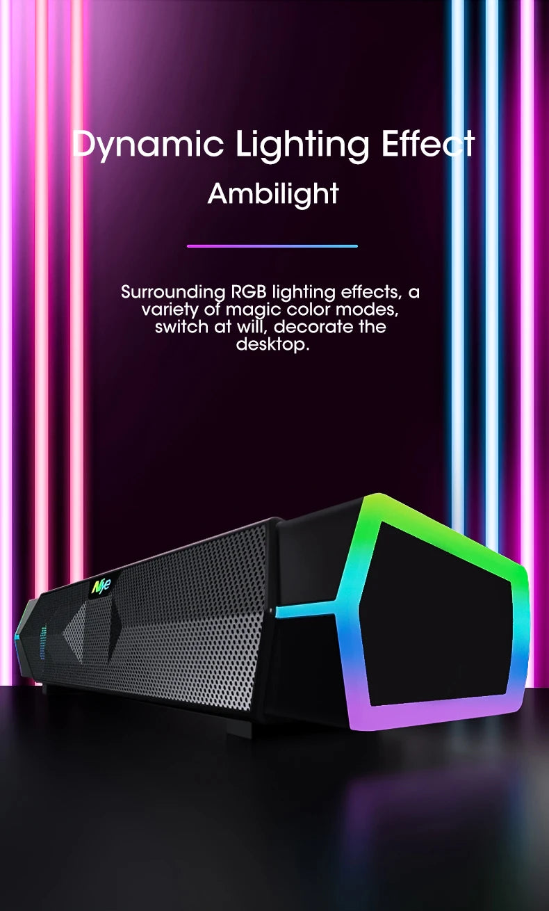 4D Computer Speakers Bluetooth 5.0 Wired Loudspeaker Surround Soundbar Speaker Stereo Subwoofer Sound bar for Laptop Notebook PC - TechSmartX