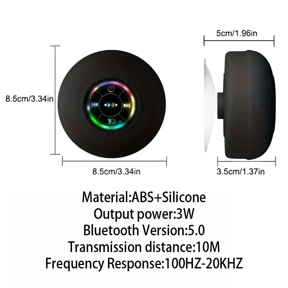 Mini Bluetooth Speaker Shower Subwoofer Waterproof Handsfree Loudspeaker With Suction Cup Mic For Bathroom Pool Beach Car Phone - TechSmartX