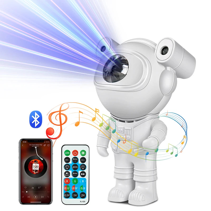 Astronaut Galaxy Starry Sky Projector Night Light Remote Control Rocket Nebula Projection Lamps For Bedroom Christmas Kids Gift - TechSmartX