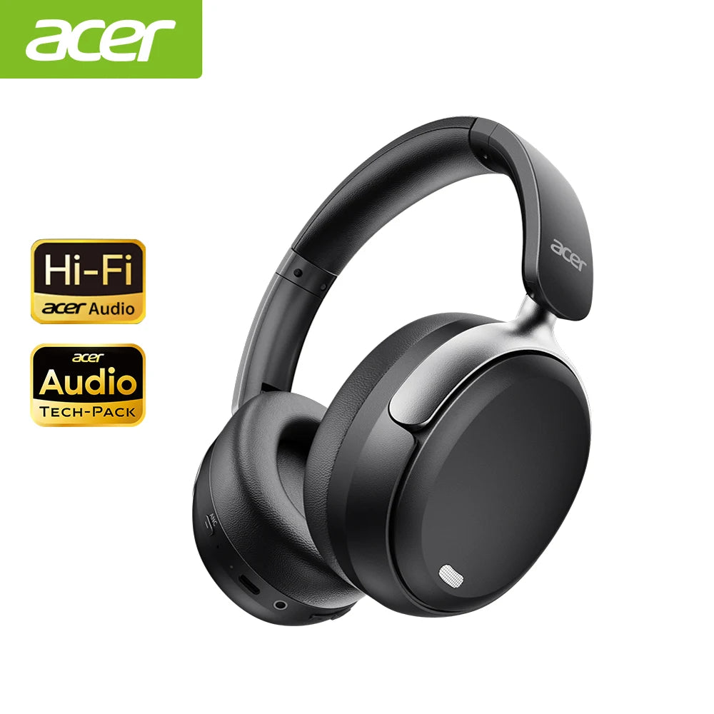 Acer OHR516 ANC Wireless Headphone 48dB Noise Canceling Hi-Res Spatial Audio Earphone with LDAC Bluetooth 5.4 Over Ear Headset - TechSmartX