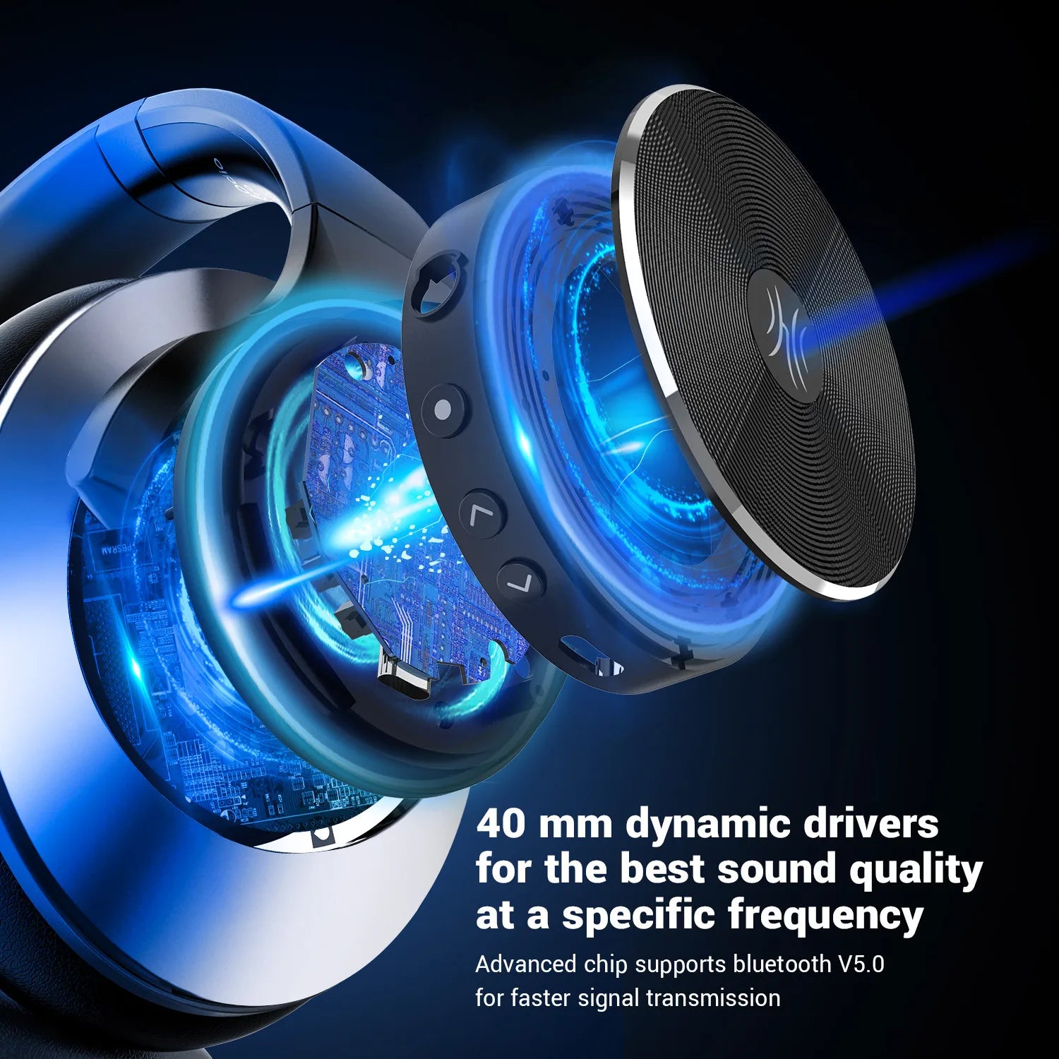 Oneodio A10 Bluetooth 5.4 Headphones Hybrid Active Noise Cancelling With Hi-Res Audio Over Ear Wireless Headset ANC With 5-Mic - TechSmartX