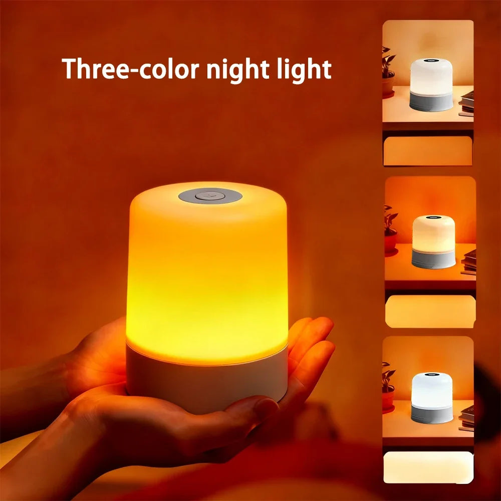 LED Night Light Dimmable Rechargeable/Plug-in Desktop Bedroom Bedside Lighting Decorative Touchscreen Reading RGB Desk Lamp - TechSmartX