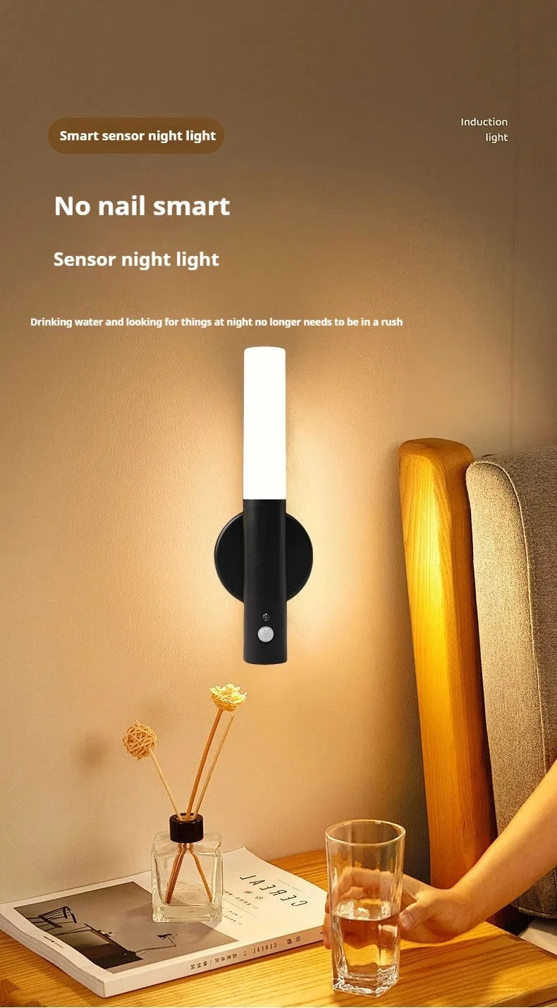 Motion sensing night light, magnetic wall light, USB charging LED light, suitable for corridors and stairs, Christmas gift - TechSmartX