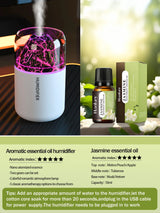 The simulated volcanic color lamp humidifier USB aromatherapy diffuser is suitable for use in cars, homes, bedrooms, as a gift, - TechSmartX
