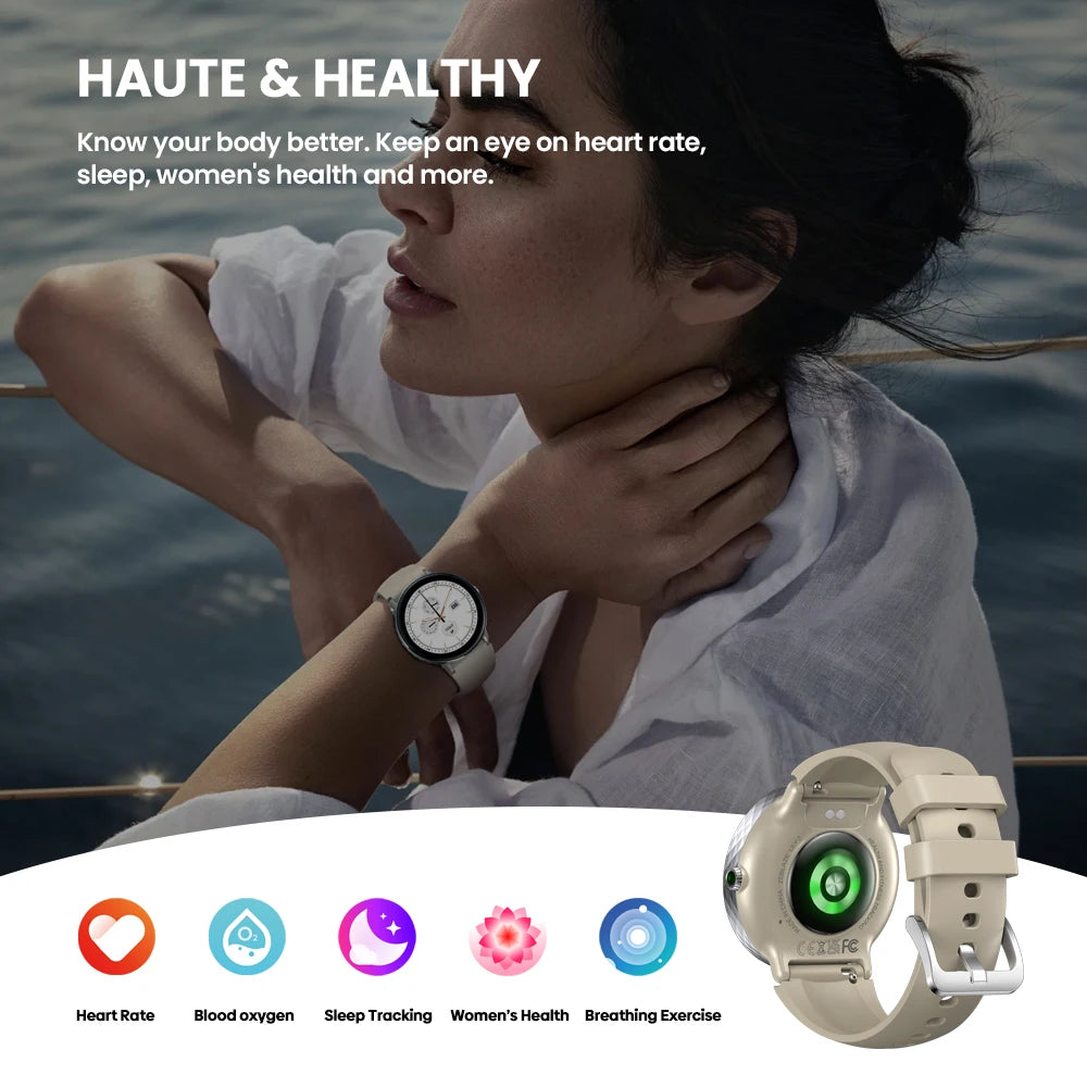 New 2025 Zeblaze LILY 2 Voice Calling Female Smartwatch Double Strap 1.2" HD AMOLED Display Health Monitoring Sports Smart Watch - TechSmartX