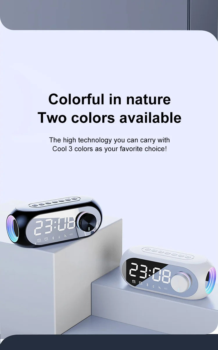 Alarm Clock Radio FM Bluetooth Speaker Portable Subwoofer Caixa De Som Sound Box Music Wireless Mini Woofers Bocina Lamp Column - TechSmartX