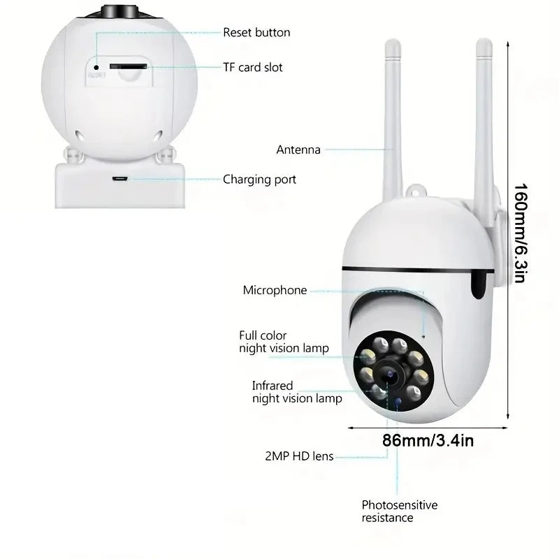 A7 1080P Security Camera WIFI Camera Outdoor PTZ Speed Wireless IP Camera CCTV 4X Digital Zoom Audio Network Surveillance CAM - TechSmartX