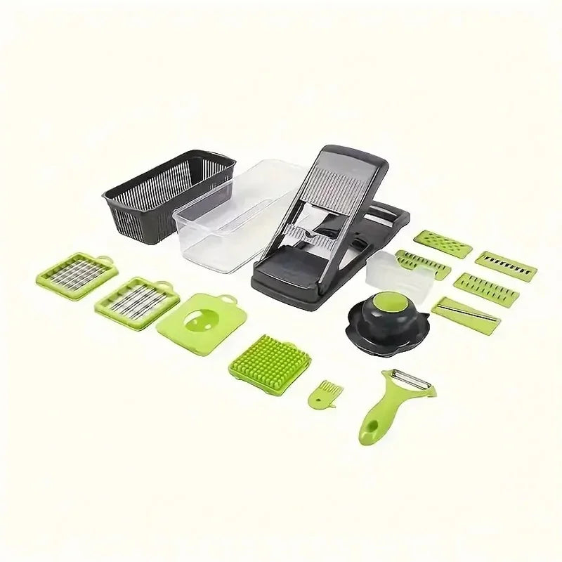 Multifunctional vegetable chopper 14 in one chopper handle food grate chopper kitchen vegetable slicer dicing machine cutting - TechSmartX