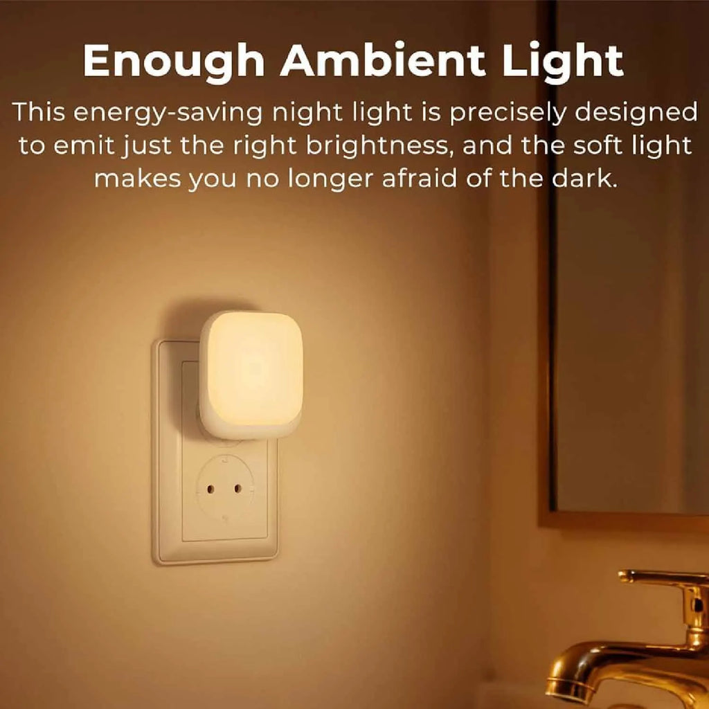 1pc Night Light Socket with Twilight Sensor, Night Light with 3 Brightness Dimmable for Bedroom, Hallway, Kitchen, Living Room, - TechSmartX