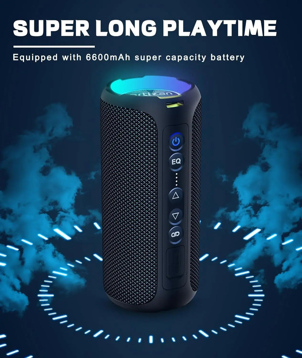 Ortizan X8 Pro Bluetooth Speaker Portable with 40W Stereo Sound,Rich Bass,IPX7 Waterproof, 30H Playtime, Mixed Color Lights,3 EQ - TechSmartX