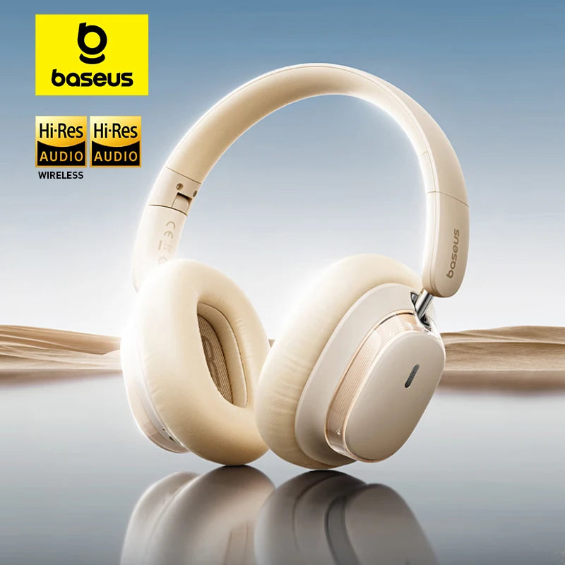 Baseus Bowie H1s Wireless Headphones Bluetooth 5.4 Noise Canceling 46dB Over Ear Headset Hi-Res Spatial Audio Earphone 120H Time - TechSmartX