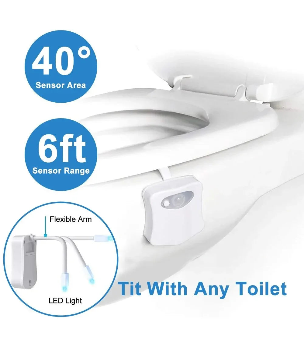 Motion Sensor Light Wireless LED Night Light RGB 8colors Lamp Toilet Bathroom Atmosphere Light Colorful Sensor LED Night Lights - TechSmartX
