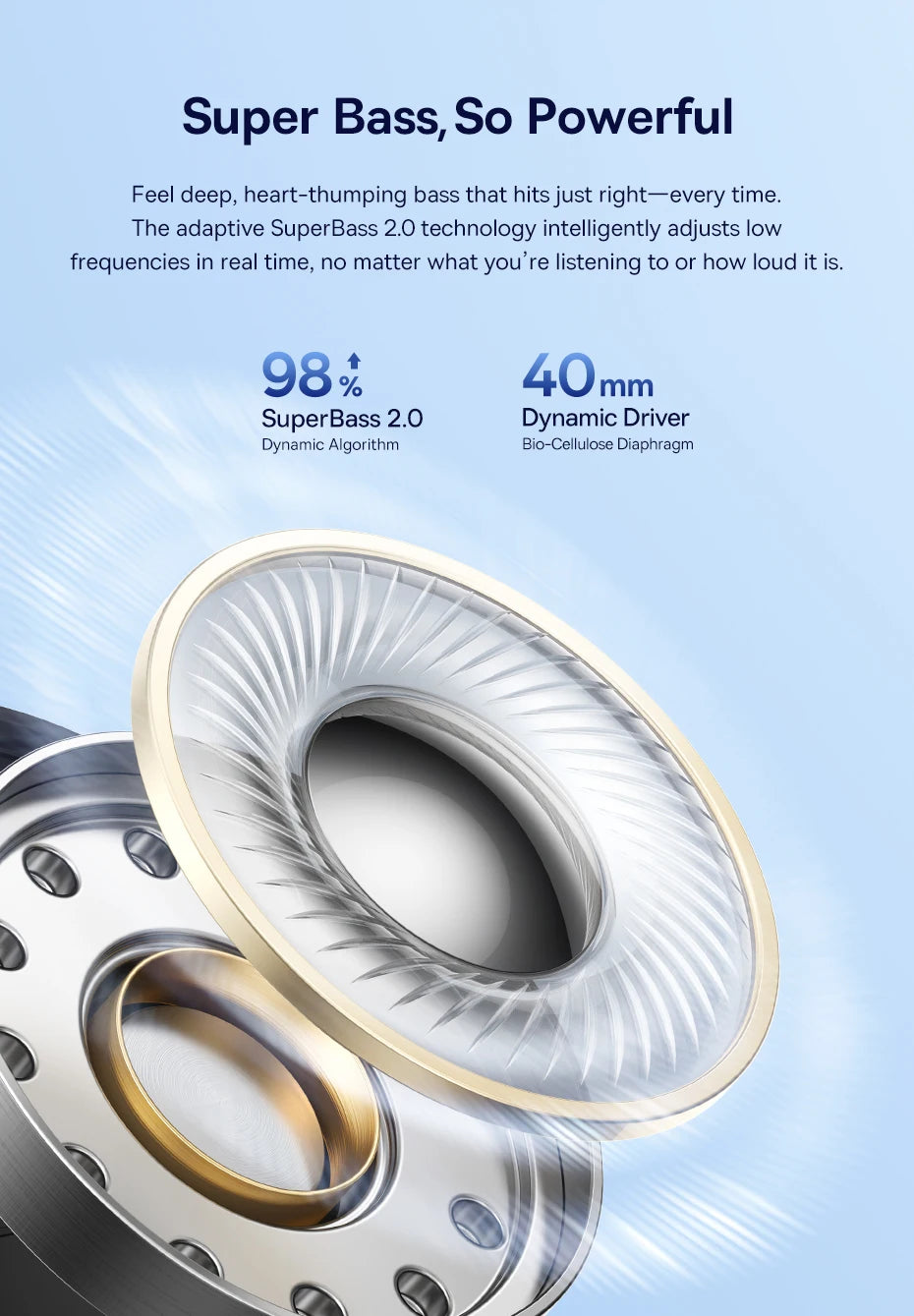 Baseus Bowie H1s Wireless Headphones Bluetooth 5.4 Noise Canceling 46dB Over Ear Headset Hi-Res Spatial Audio Earphone 120H Time - TechSmartX