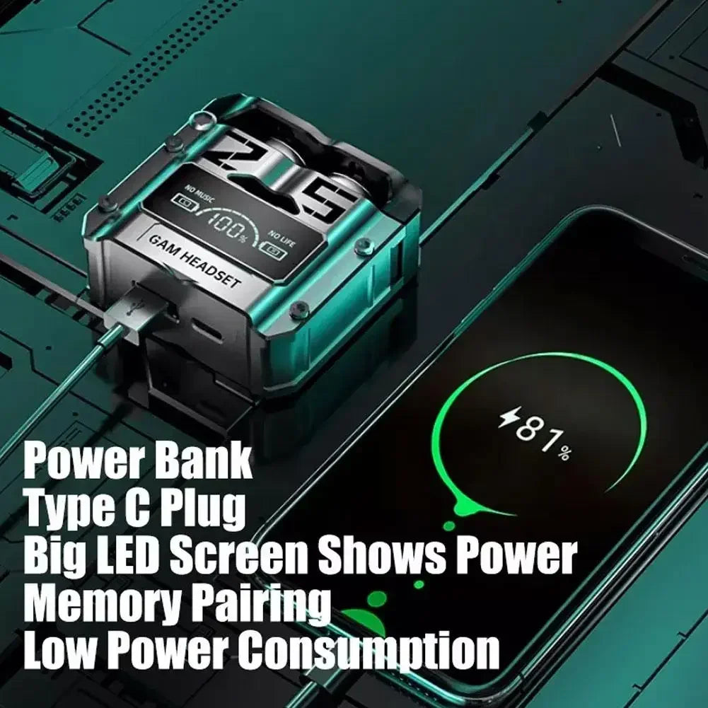 M25 Small Wireless Earbuds Cheap Wireless Low Latency IPX-7 Waterproof Type C Earphone Motast Wireless Earbuds