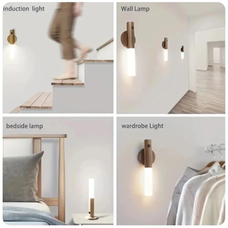 LED Night Light USB Charging Intelligent Human Induction For Bedside Cabinet Home Wardrobe Lighting Motion Sensor Light LED Lamp - TechSmartX