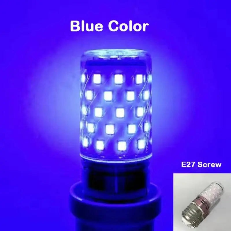 Bulb E27 LED Colorful Corn Bulb 12W Pink Red Blue Green Purple Golden 7Colors Lamp AC 220V Bulb Chandelier Decoration - TechSmartX