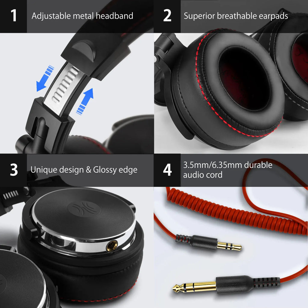 Oneodio Wired Headphones Professional Studio Pro 10/30/50 DJ Headphones With Microphone Over Ear HiFi Hi-Res Monitor Headset - TechSmartX