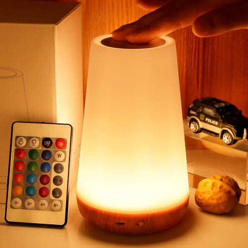 13 Color Changing Night Light Remote Control Touch USB Rechargeable RGB Night Lamp Dimmable Lamp Portable Table Bedside Lamp - TechSmartX