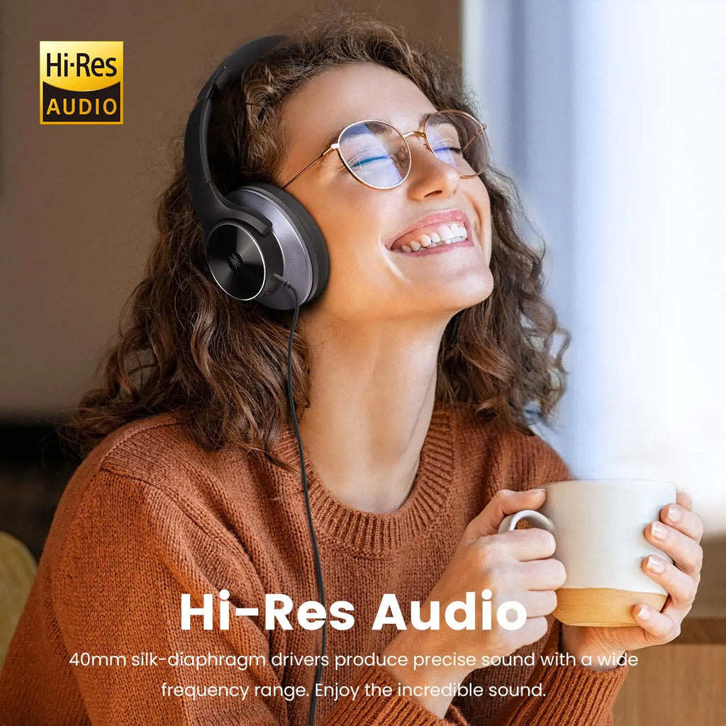 Oneodio A10 Bluetooth 5.4 Headphones Hybrid Active Noise Cancelling With Hi-Res Audio Over Ear Wireless Headset ANC With 5-Mic - TechSmartX