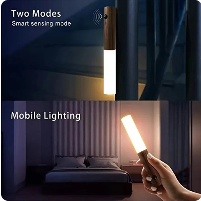 LED Night Light USB Charging Intelligent Human Induction For Bedside Cabinet Home Wardrobe Lighting Motion Sensor Light LED Lamp - TechSmartX