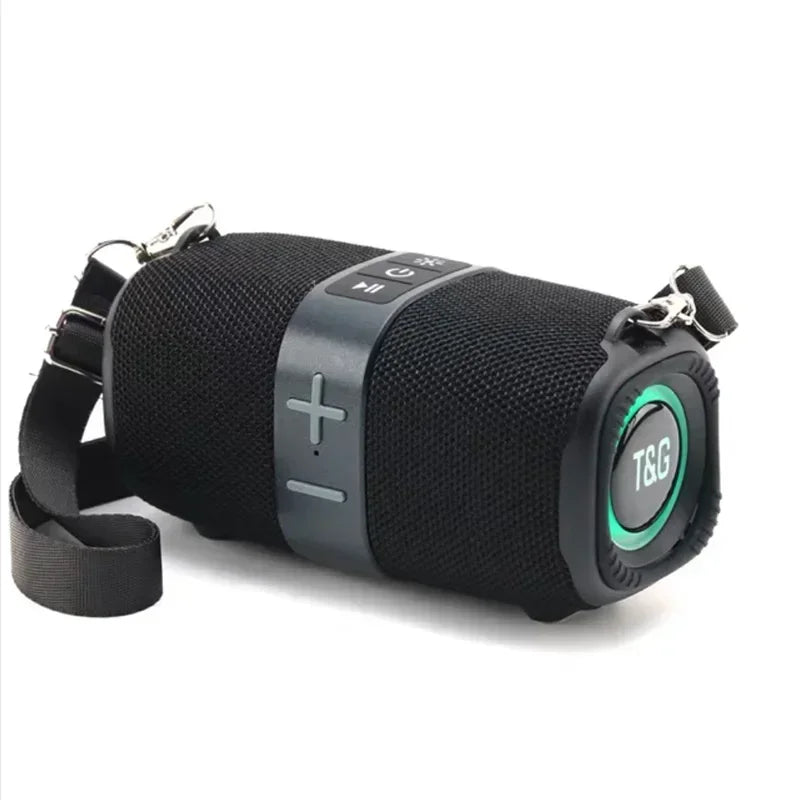 T&G TG667 Crossbody LED light portable Bluetooth speaker, outdoor small and high appearance level, compatible with USB/AUX/TF/FM - TechSmartX