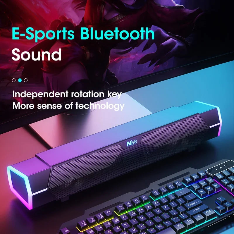 4D Computer Speakers Bluetooth 5.0 Wired Loudspeaker Surround Soundbar Speaker Stereo Subwoofer Sound bar for Laptop Notebook PC - TechSmartX