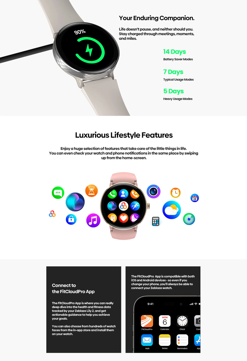 New 2025 Zeblaze LILY 2 Voice Calling Female Smartwatch Double Strap 1.2" HD AMOLED Display Health Monitoring Sports Smart Watch - TechSmartX