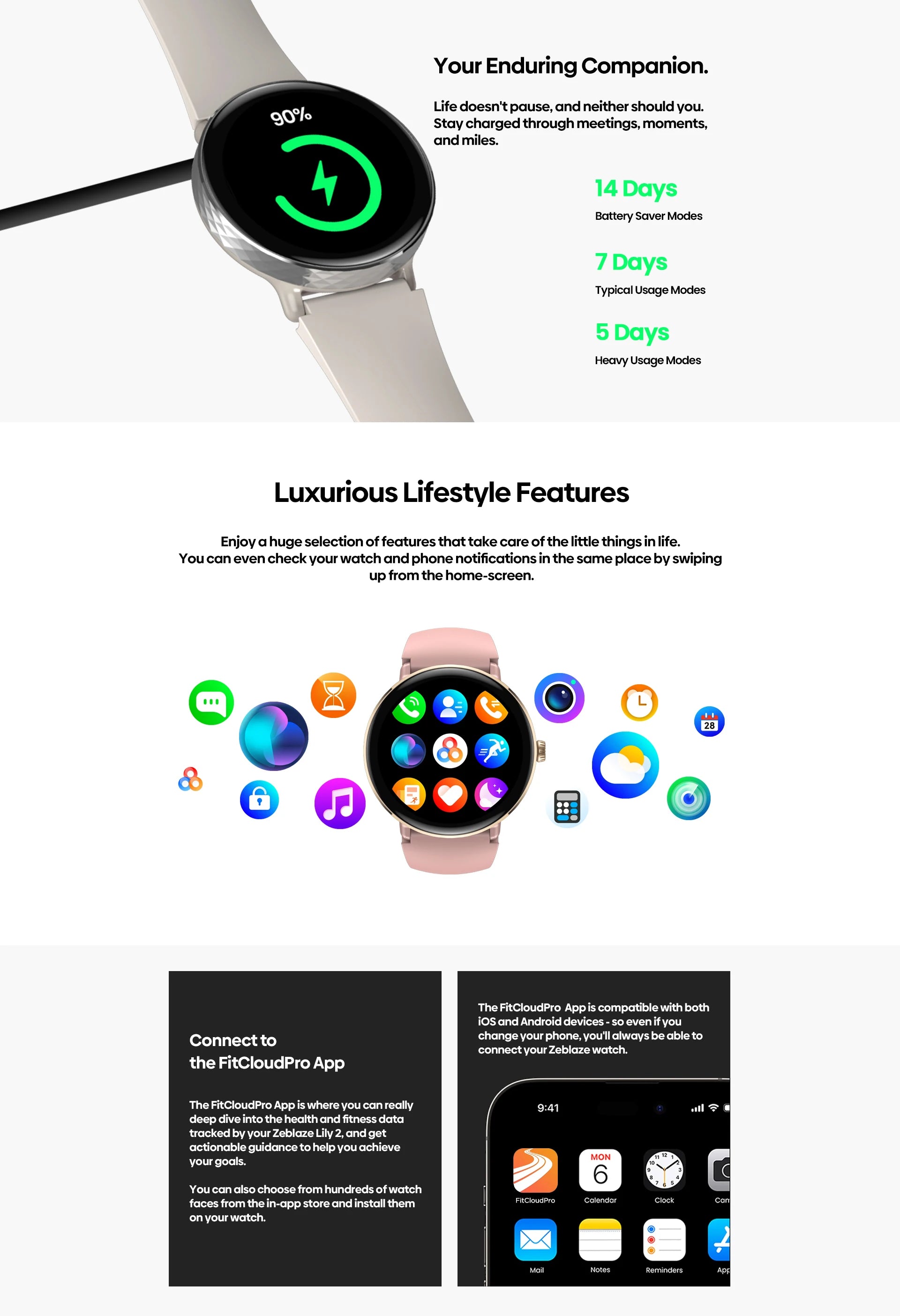 New 2025 Zeblaze LILY 2 Voice Calling Female Smartwatch Double Strap 1.2" HD AMOLED Display Health Monitoring Sports Smart Watch - TechSmartX