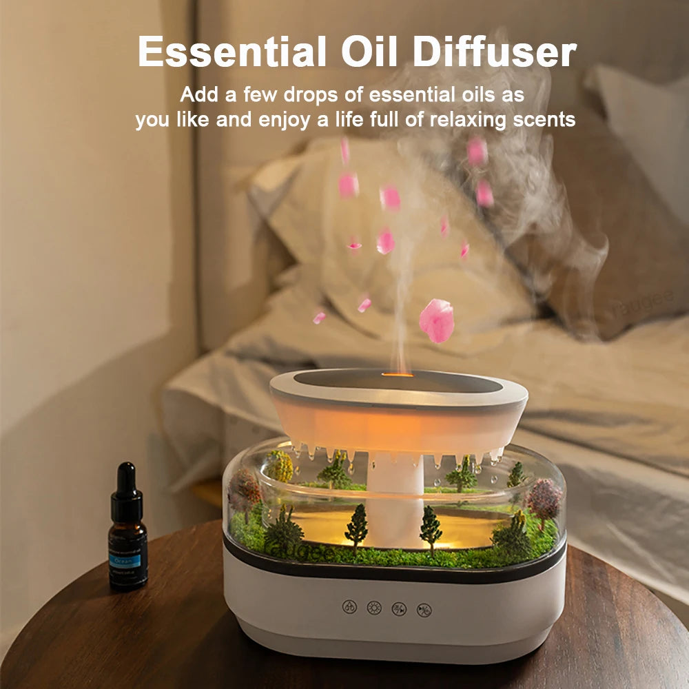 Aroma Humidifier Raindrop Air Humidifier Colorful Light White Noise Essemtial Oil Diffuser Home Ultrasonic Fragrance Diffuser - TechSmartX