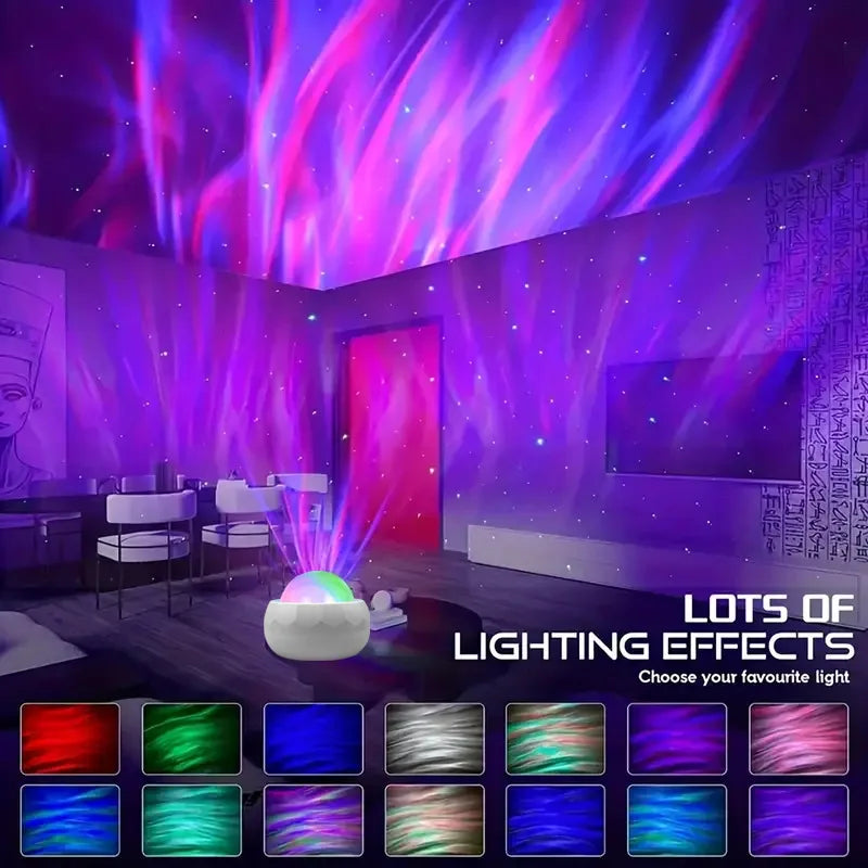 Northern Lights Starry Sky Projector Lamp LED Atmosphere Light Night Aura Aurora Glowing Lamp for Room Party Decoration Gifts - TechSmartX