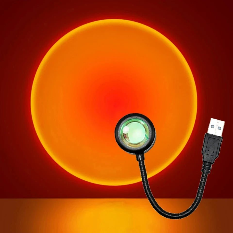 LED Sunset Lamp Nightlights USB Projector Birthday Party Decoration Mood Lights For Bedroom Living Room Wall Photography - TechSmartX