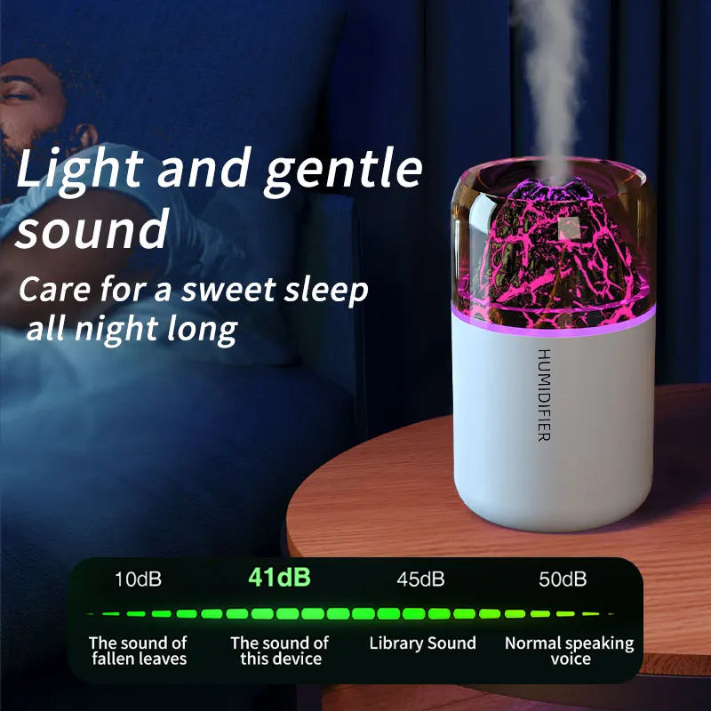 The simulated volcanic color lamp humidifier USB aromatherapy diffuser is suitable for use in cars, homes, bedrooms, as a gift, - TechSmartX