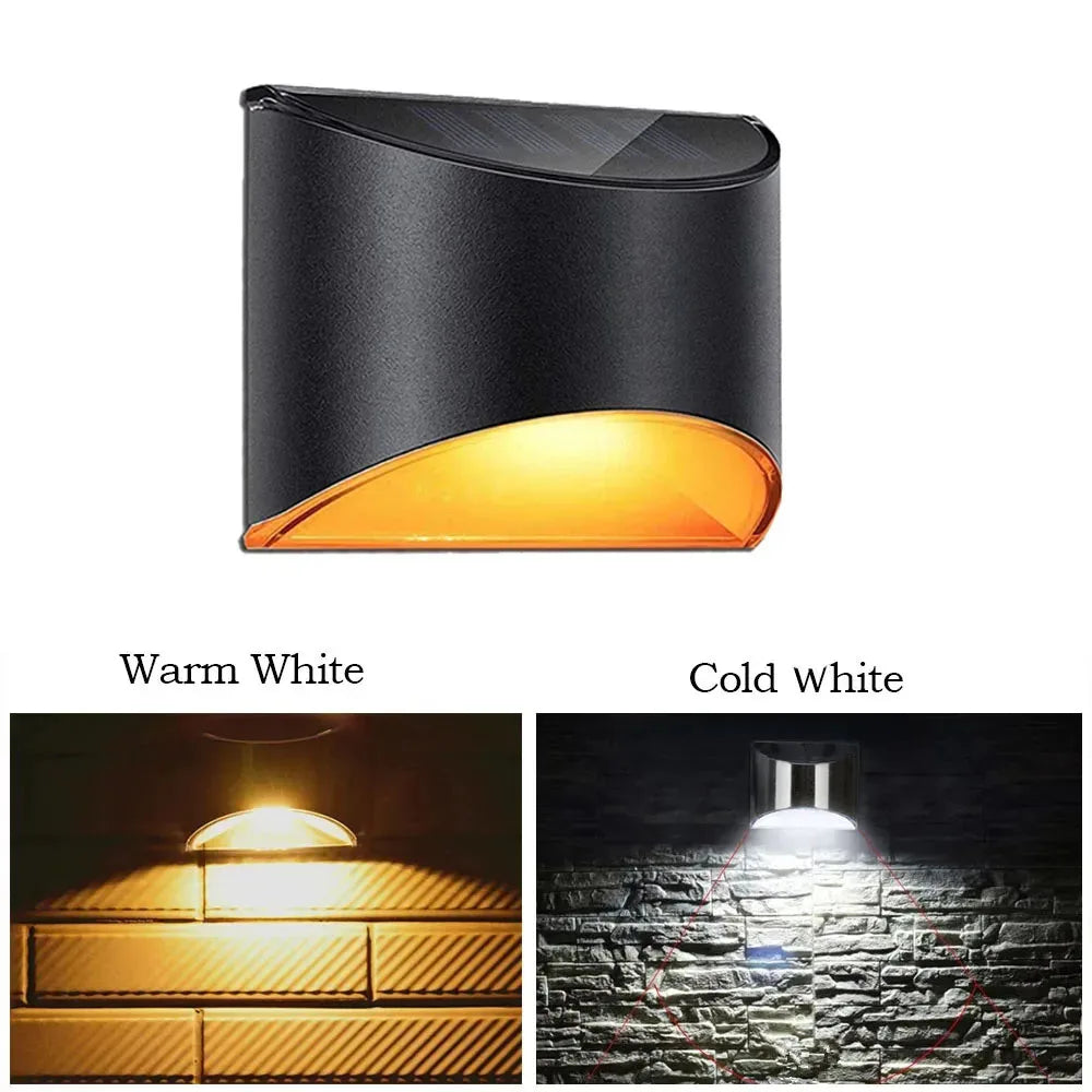 Outdoor Solar Powered LED Wall Light, Sconce Solar 4 LEDs Wall Lamp for Garden, Stair, Step, Patio,Yard Lighting,IP65 Waterproof - TechSmartX