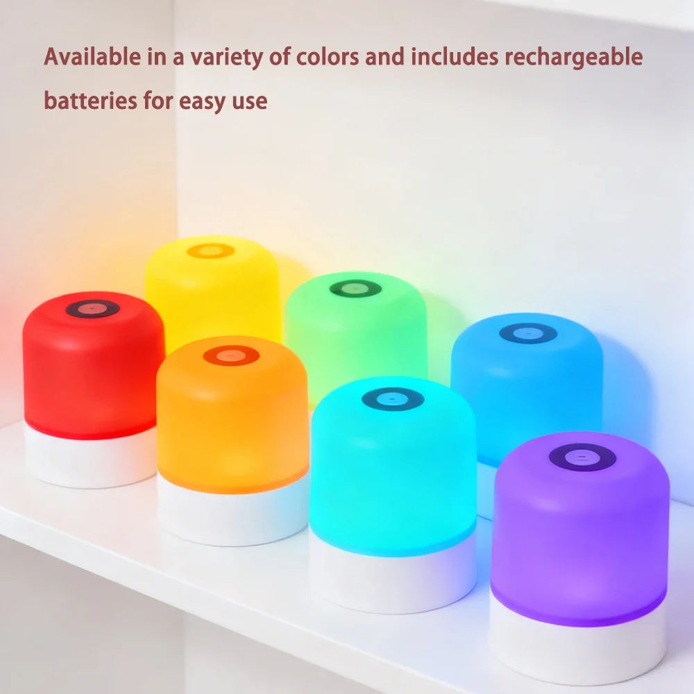 LED Night Light Dimmable Rechargeable/Plug-in Desktop Bedroom Bedside Lighting Decorative Touchscreen Reading RGB Desk Lamp - TechSmartX