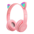 Wireless Headphones Cat Ear Gaming Headset Glow Light Bluetooth-Compatible Helmets Cute Over-Ear Headsets for Kids and Adult - TechSmartX
