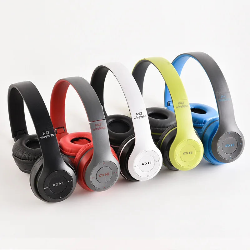 P47 Bluetooth 5.0 Wireless Headphone Foldable HIFI Stereo Bass Earphone Kid Helmet Gift With Mic USB Adaptor For iPhone Game - TechSmartX