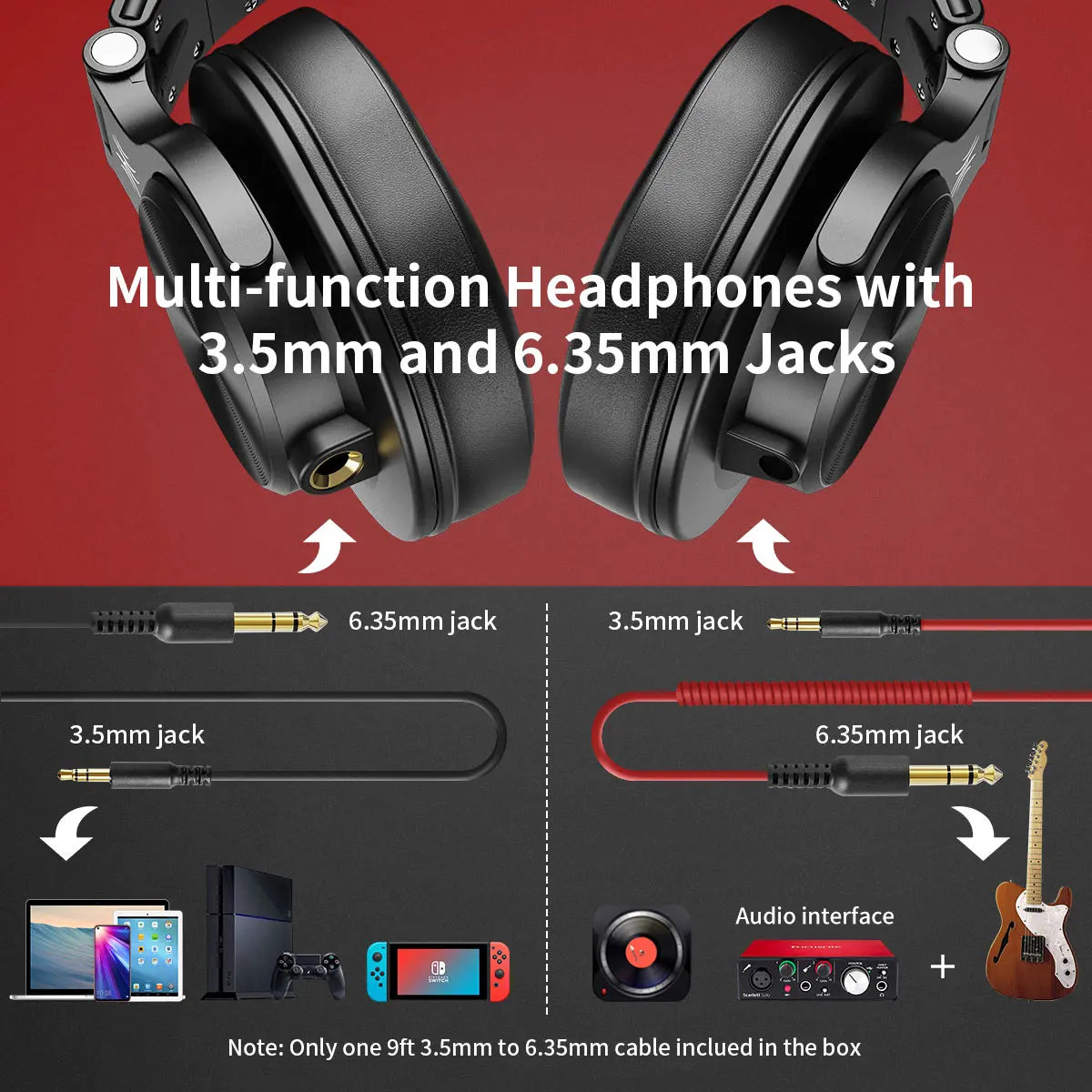 Oneodio A71 Wired Over Ear HiFi Headphones With Mic Studio DJ Headphone Professional Monitor Recording Mixing Headset For Gaming - TechSmartX