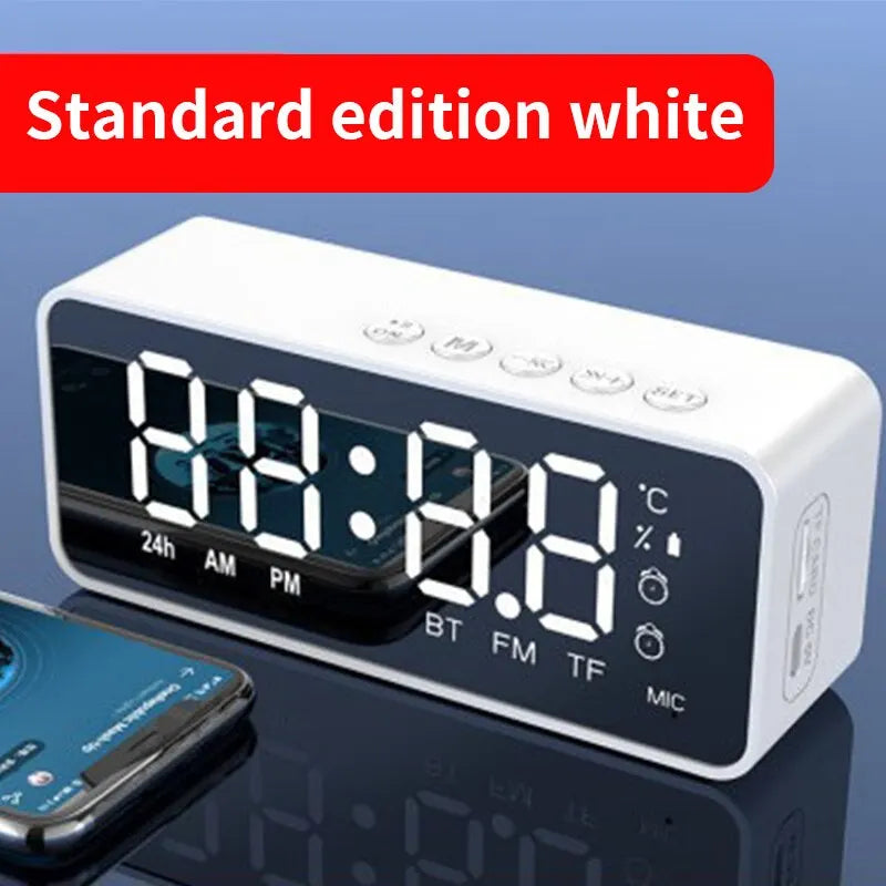 Wireless Bluetooth Speaker Small Mini Alarm Clock Portable Cannon Mini Voice Broadcast the Card Instert Vehicular Audio System W - TechSmartX